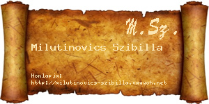 Milutinovics Szibilla névjegykártya